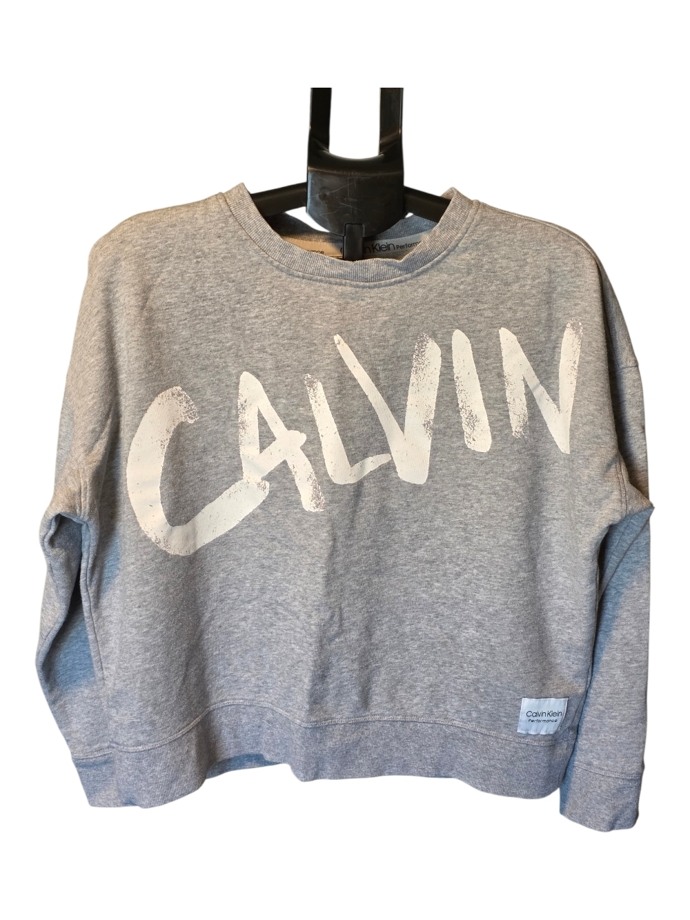 Calvin Klein Gray Sweatshirt with White 'CALVIN' Logo
